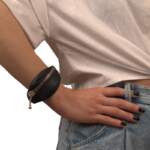 ΒΡΑΧΙΟΛΙ BELT BAG δέρμα μαύρο