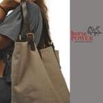 DENISE SHOPPING BAG grey canvas – leather