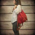 DIANE BACKPACK red canvas – leather