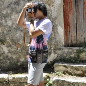 DUAL WAIST BAG brown leather