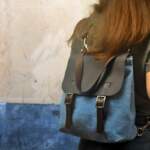 ELIANA BACKPACK blue canvas – leather