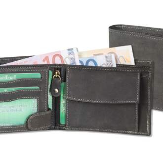 MENS WALLET anthracite grey leather