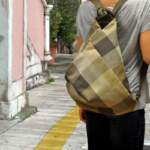 KALLIOPE BACKPACK λαδί καρώ καμβάς – δέρμα