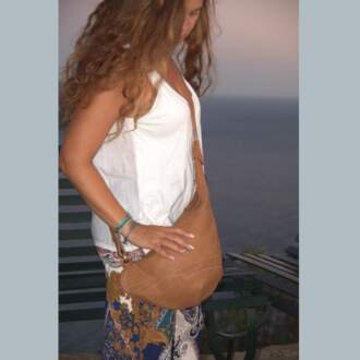 KORINA SLING BAG δέρμα καφέ