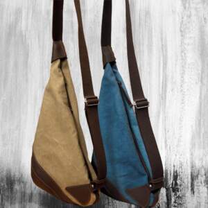 KORINA SLING BAG sea blue canvas – leather
