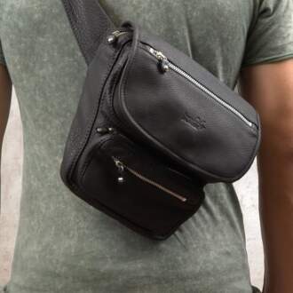 KOSMOS WAIST BAG black leather