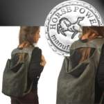 LAOURA BACKPACK γκρι-λαδί καμβάς – δέρμα