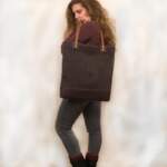 MELISSA SHOPPING BAG καφέ καμβάς – δέρμα