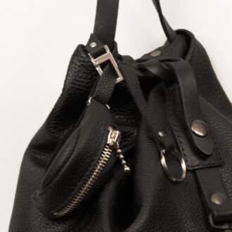 ΜΠΡΕΛΟΚ ΒΡΑΧΙΟΛΙ BELT BAG δέρμα μαύρο