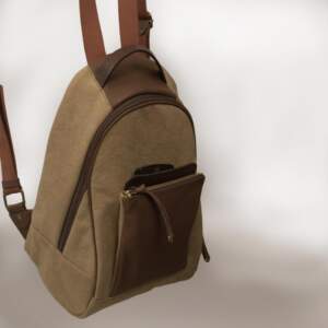 MYRTO BACKPACK beige canvas – leather