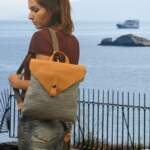 MYTHOS BACKPACK striped canvas – leather