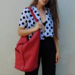 NERA SHOULDER BAG red leather