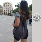 PELAGOS BACKPACK purple canvas – leather