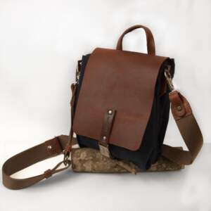 SOUL MESSENGER BAG blue canvas – leather
