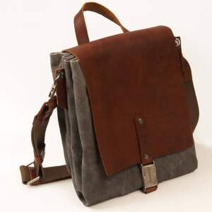 SOUL MESSENGER BAG γκρι καβάς – δέρμα